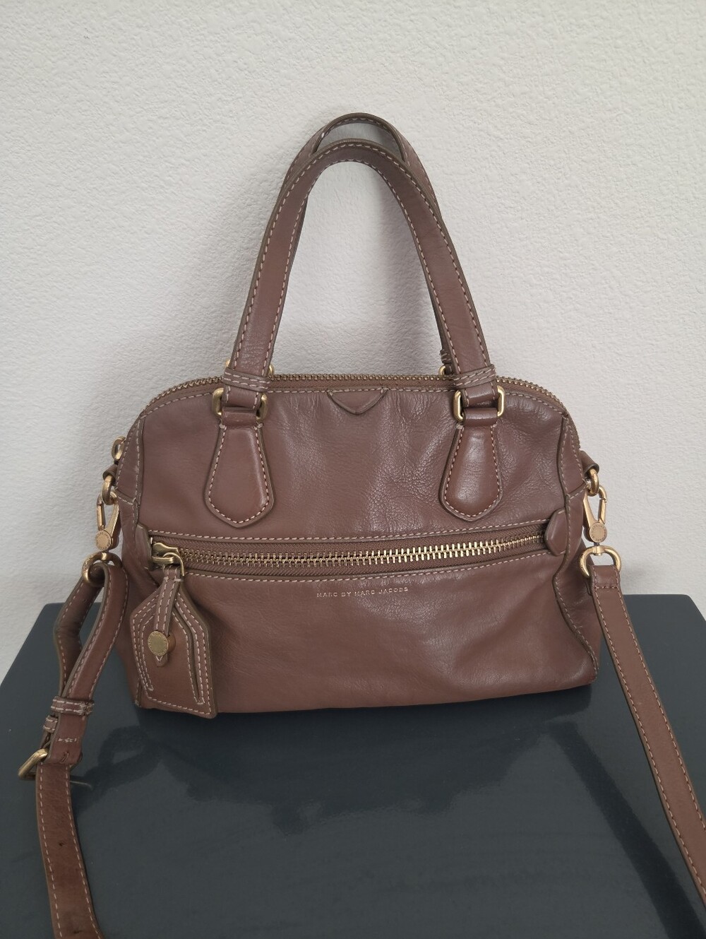 Marc by Marc Jacobs Globetrotter Calamity Rei Satchel Brown Leather